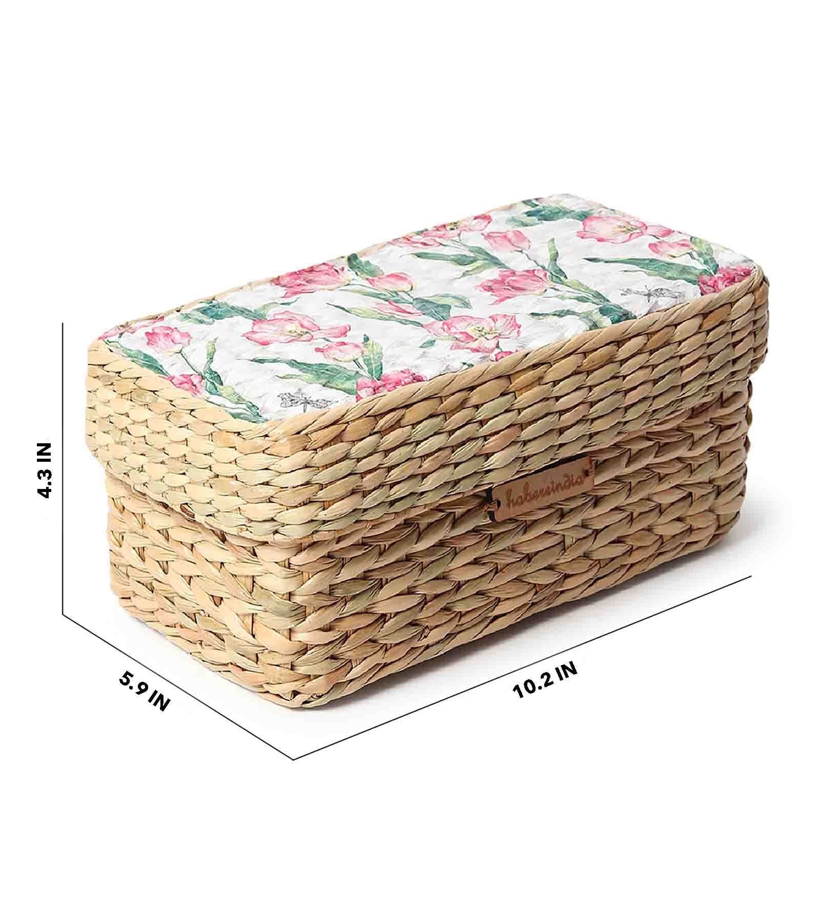 Multicolor Seagrass Solid 10.24 x 5.91 Inches Storage Basket